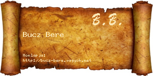 Bucz Bere névjegykártya